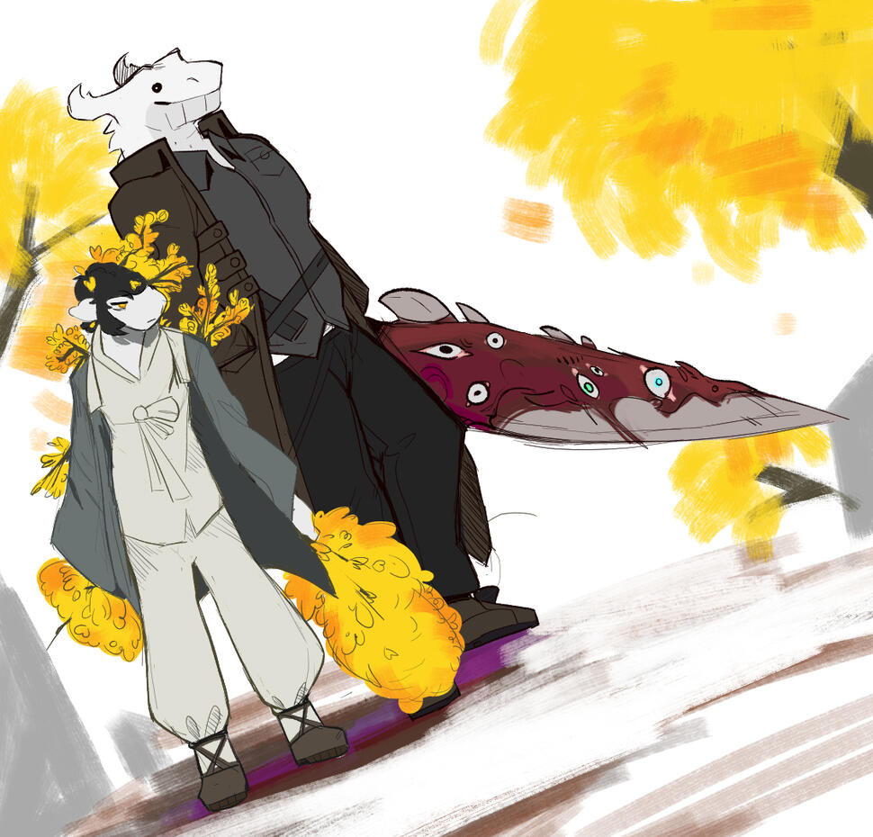 RIMBUSSS COMPANYYYEHHH doodle of Ely and Ofoh