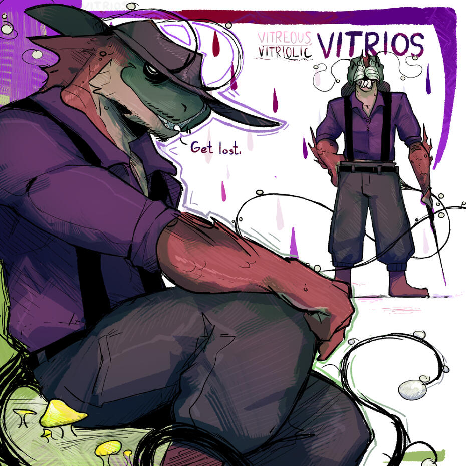 final design for my mirror sona, vitrios; a skinwalker fungi pretending to be a fish (for now)